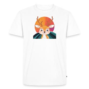Bois de cerf Chasse au cerf - T-shirt Premium bio Homme - blanc - Devant - Nico (187cm)