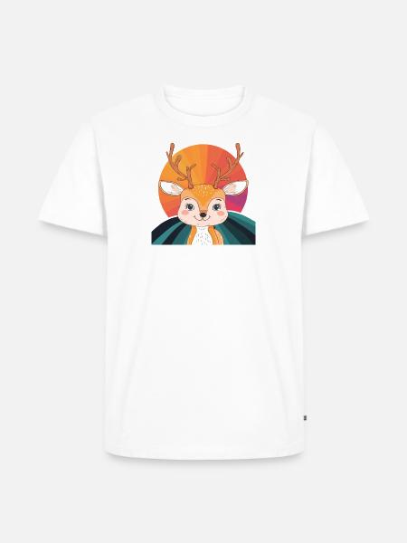 Hirschgeweih Hirschjagd - Männer Premium Bio T-Shirt - Weiß