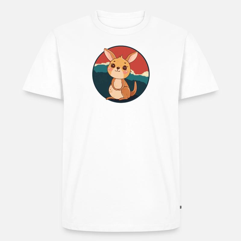Kaenguru Aussie Beuteltier - Männer Premium Bio T-Shirt - Weiß