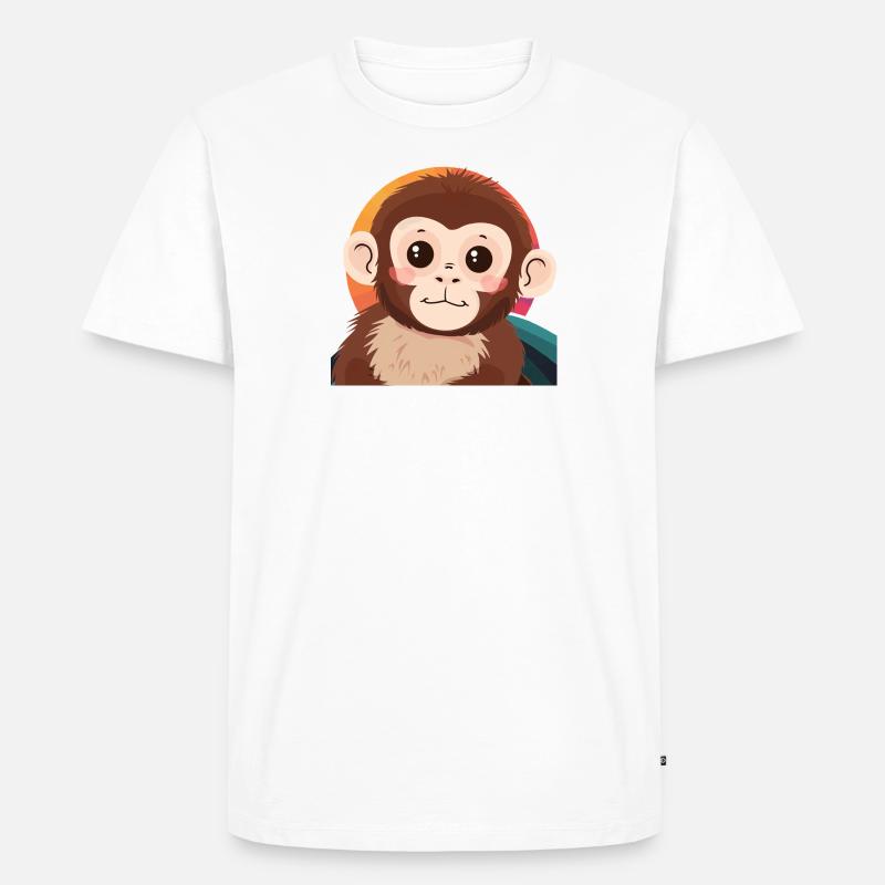 Affe Affengesicht - Männer Premium Bio T-Shirt - Weiß