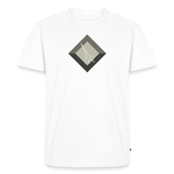Coiffeur Coiffeur Ciseaux - T-shirt Premium bio Homme - blanc - Devant - Nico (187cm)