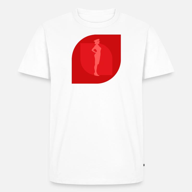 Stewardess Flugbegleiter - Männer Premium Bio T-Shirt - Weiß