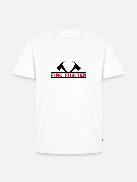 2 fire axes firefighter - Men's Premium Organic T-Shirt - white