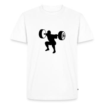 weightlifting, weightlifter, weight lifter - T-shirt Premium bio Homme - blanc - Devant - Nico (187cm)