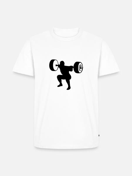 Gewichtheber - Männer Premium Bio T-Shirt - Weiß