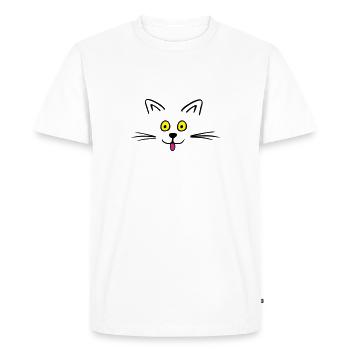 Funny cute cat - T-shirt Premium bio Homme - blanc - Devant - Nico (187cm)