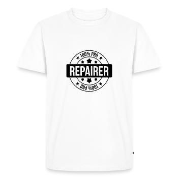 Repairer Repair Reparatur Réparateur Réparation - Men's Premium Organic T-Shirt - white - Front - Nico (187cm)