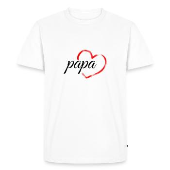 Papa Cœur - T-shirt Premium bio Homme - blanc - Devant - Nico (187cm)