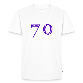 70 YEARS. 70TH ANNIVERSARY. BIRTHDAY 70 YEARS. 70 - Men's Premium Organic T-Shirt - white - Front - Nico (187cm)