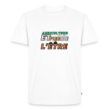 Agriculteur Et Fier De l'Etre - T-shirt Premium bio Homme - blanc - Devant - Nico (187cm)