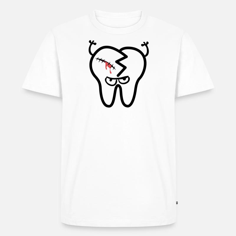 böser Zahn - Männer Premium Bio T-Shirt - Weiß