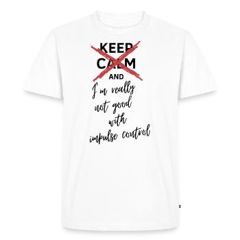 Académie des vampires Restez calme - T-shirt Premium bio Homme - blanc - Devant - Nico (187cm)
