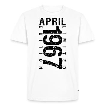 Anniversaire Avril 1967 Avril né en Avril 1967 - T-shirt Premium bio Homme - blanc - Devant - Nico (187cm)