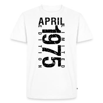 Anniversaire Avril 1975 Avril né en Avril 1975 - T-shirt Premium bio Homme - blanc - Devant - Nico (187cm)