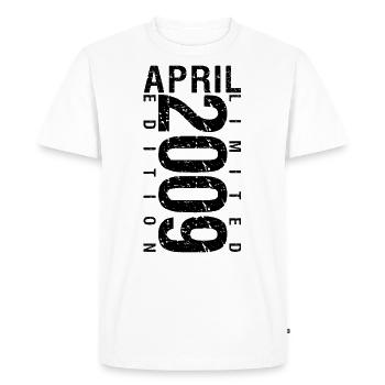 Anniversaire Avril 2009 Avril né en Avril 2009 - T-shirt Premium bio Homme - blanc - Devant - Nico (187cm)