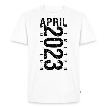 Anniversaire Avril 2023 Avril né en Avril 2023 - T-shirt Premium bio Homme - blanc - Devant - Nico (187cm)