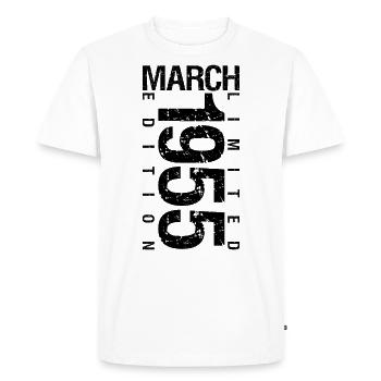 Anniversaire Mars 1955 Mars né en Mars - T-shirt Premium bio Homme - blanc - Devant - Nico (187cm)