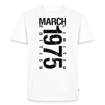 Anniversaire Mars 1975 Mars né en Mars - T-shirt Premium bio Homme - blanc - Devant - Nico (187cm)
