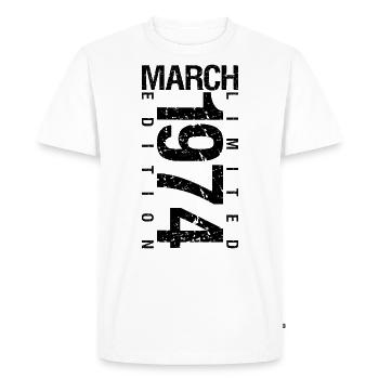 Anniversaire Mars 1974 Mars né en Mars - T-shirt Premium bio Homme - blanc - Devant - Nico (187cm)
