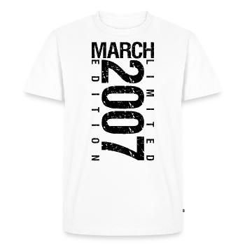 Anniversaire Mars 2007 Mars né en Mars - T-shirt Premium bio Homme - blanc - Devant - Nico (187cm)