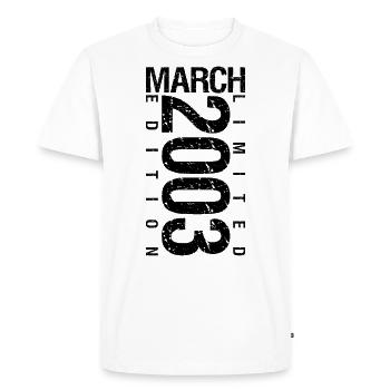 Anniversaire Mars 2023 Mars né en Mars - T-shirt Premium bio Homme - blanc - Devant - Nico (187cm)