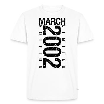 Anniversaire Mars 2002 Mars né en Mars - T-shirt Premium bio Homme - blanc - Devant - Nico (187cm)