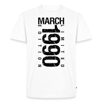 Anniversaire Mars 1990 Mars né en Mars - T-shirt Premium bio Homme - blanc - Devant - Nico (187cm)