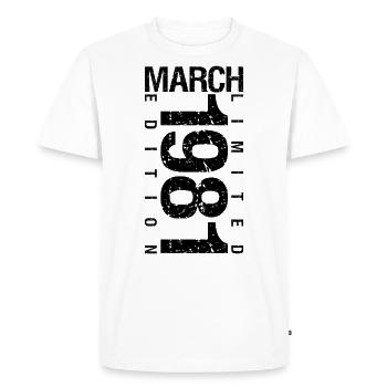 Anniversaire Mars 1981 Mars né en Mars - T-shirt Premium bio Homme - blanc - Devant - Nico (187cm)