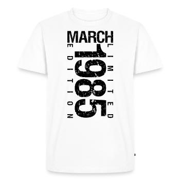 Anniversaire Mars 1985 Mars né en Mars - T-shirt Premium bio Homme - blanc - Devant - Nico (187cm)