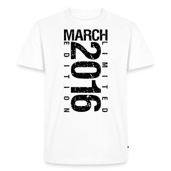 Anniversaire Mars 2016 Mars né en Mars - T-shirt Premium bio Homme - blanc - Devant - Nico (187cm)