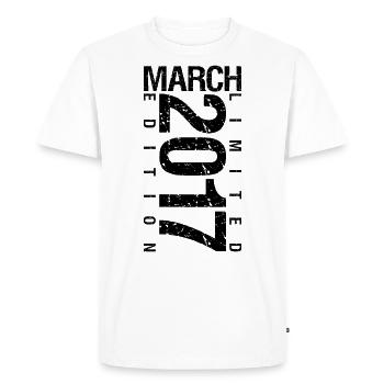 Anniversaire Mars 2017 Mars né en Mars - T-shirt Premium bio Homme - blanc - Devant - Nico (187cm)
