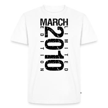 Anniversaire Mars 2010 Mars né en Mars - T-shirt Premium bio Homme - blanc - Devant - Nico (187cm)