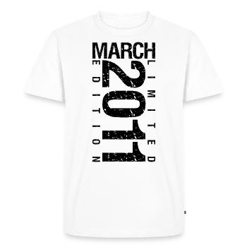 Anniversaire Mars 2011 Mars né en Mars - T-shirt Premium bio Homme - blanc - Devant - Nico (187cm)