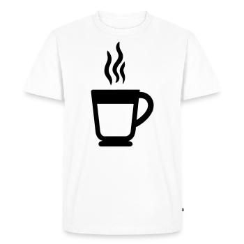 cup of coffee - Men's Premium Organic T-Shirt - white - Front - Nico (187cm)