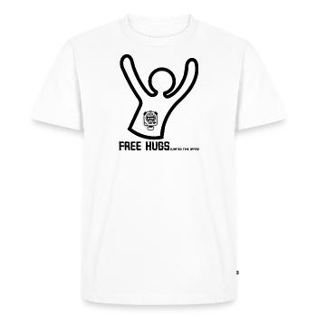 Free Hugs (Limited Time Offer) - Men's Premium Organic T-Shirt - white - Front - Nico (187cm)