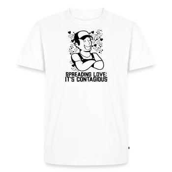 Spreading Love: It's Contagious - Men's Premium Organic T-Shirt - white - Front - Nico (187cm)