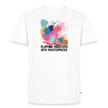 les faux pas en chefs-d’œuvre - T-shirt Premium bio Homme - blanc - Devant - Nico (187cm)