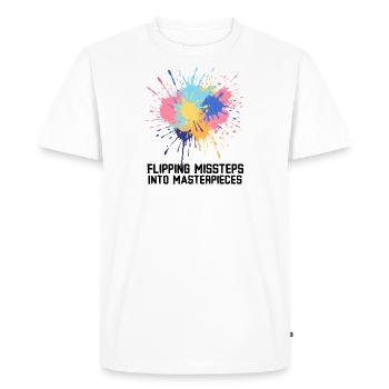 les faux pas en chefs-d’œuvre - T-shirt Premium bio Homme - blanc - Devant - Nico (187cm)
