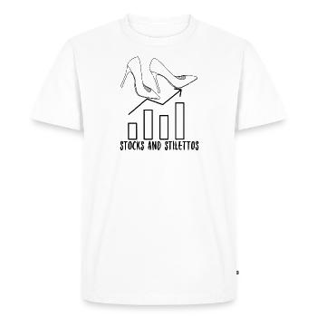 Stocks et talons aiguilles - T-shirt Premium bio Homme - blanc - Devant - Nico (187cm)