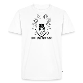 Se démener, investir intelligemment - T-shirt Premium bio Homme - blanc - Devant - Nico (187cm)