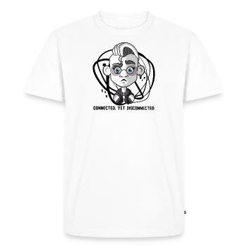 Connected, Yet Disconnected - Men's Premium Organic T-Shirt - white - Front - Nico (187cm)