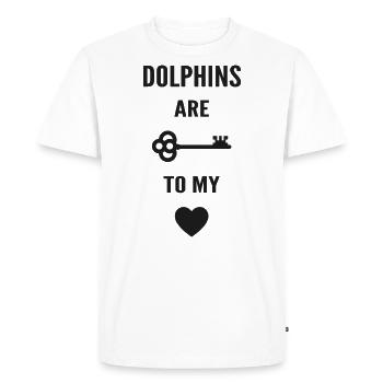 Dolphins are the key to my heart - T-shirt Premium bio Homme - blanc - Devant - Nico (187cm)
