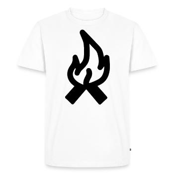 Feu de camp - T-shirt Premium bio Homme - blanc - Devant - Nico (187cm)