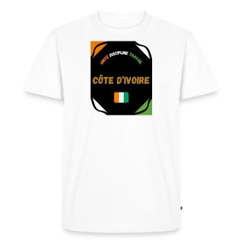 CÔTE D'IVOIRE - T-shirt Premium bio Homme - blanc - Devant - Nico (187cm)