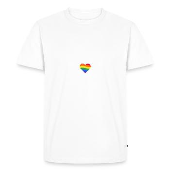 Arc-en-ciel, je suis sa flèche pour les lesbiennes amoureuses - T-shirt Premium bio Homme - blanc - Devant - Nico (187cm)