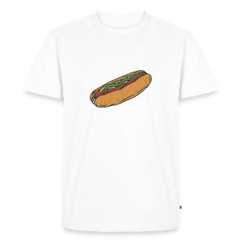 Hot dog - Men's Premium Organic T-Shirt - white - Front - Nico (187cm)