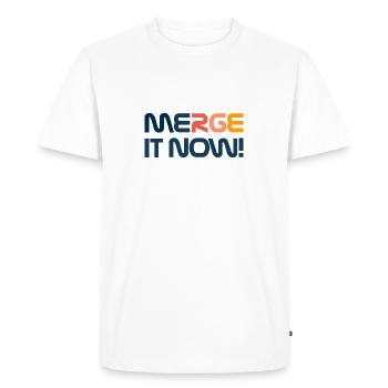 Merge It Now - Programmer funny - Men's Premium Organic T-Shirt - white - Front - Nico (187cm)