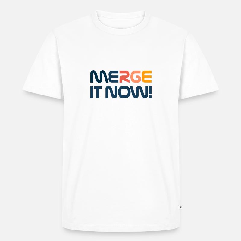 Merge It Now - Programmer funny - Men's Premium Organic T-Shirt - white