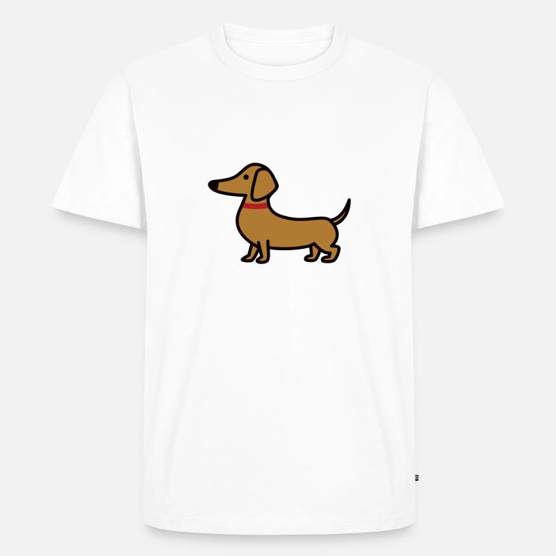 Kleiner Dackel - Männer Premium Bio T-Shirt - Weiß