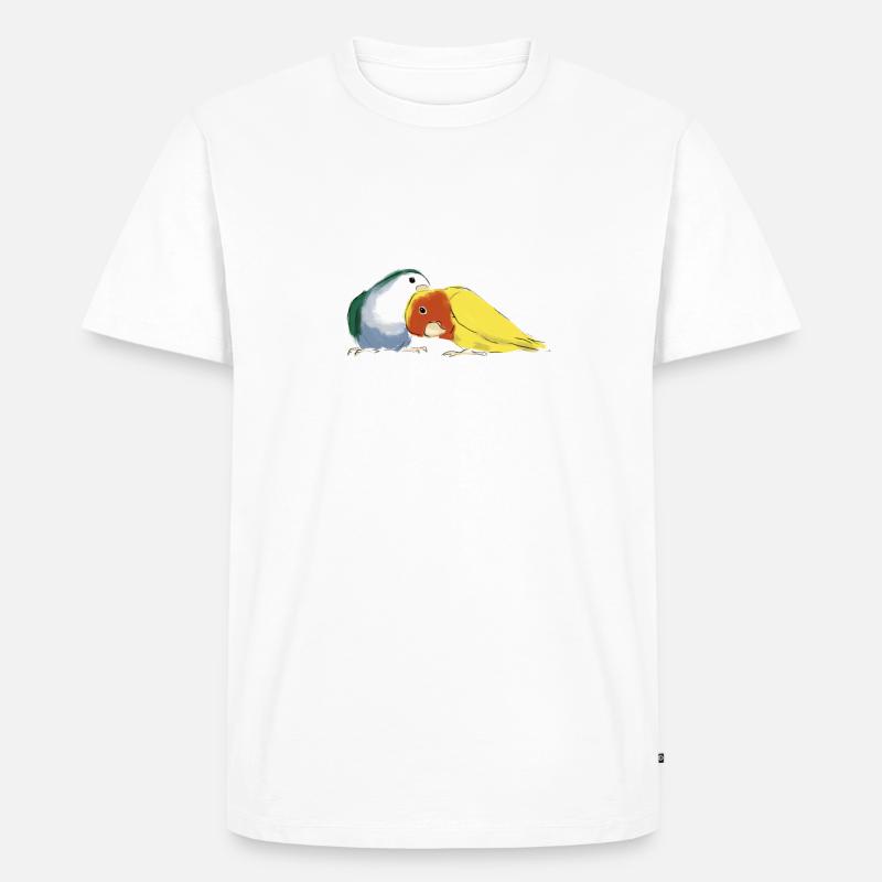Zwei Rosenköpfchen - Männer Premium Bio T-Shirt - Weiß